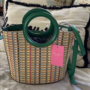 NWT Kate Spade Small Multi-Color Straw Tote